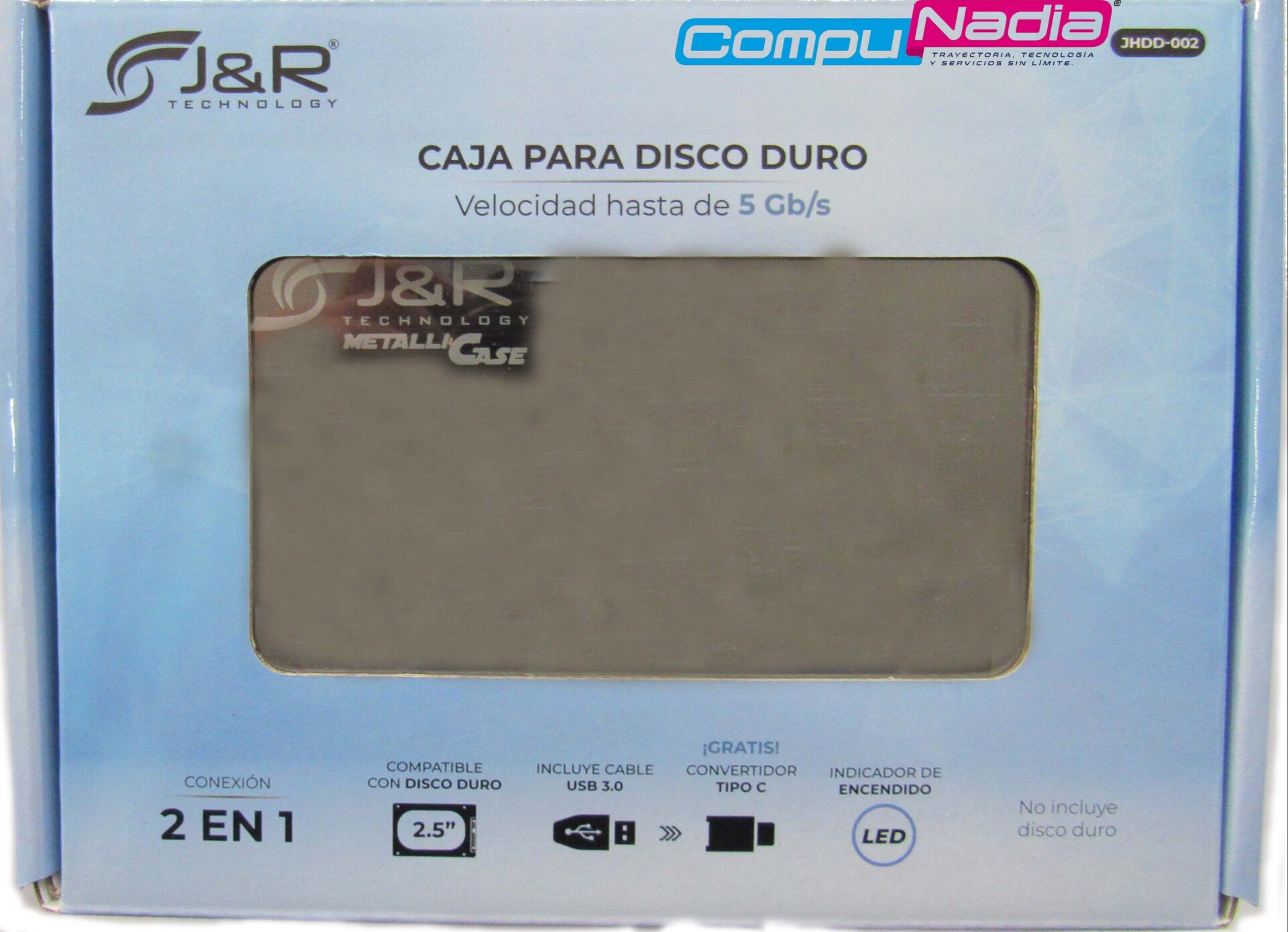 CAJA PARA DISCO DURO EXTERNO METÁLICA  DELUXE JYR