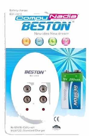 BATERIA RECARGABLE 9 VOLTIOS CON CARGADOR BST-C818 BESTON