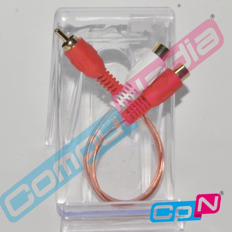 CABLE CONVERTIDOR OXIGENADO RCA MACHO A 2 RCA HEMBRA
