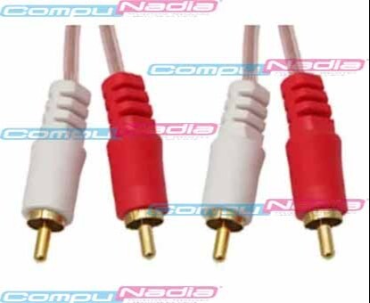 CABLE DE AUDIO RCA 2 POR 2 TRANSPARENTE 7.5 METROS