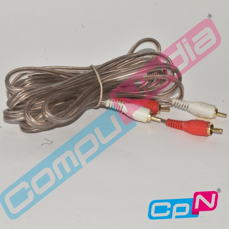 CABLE DE AUDIO RCA 2 POR 2 TRANSPARENTE 3.6 METROS
