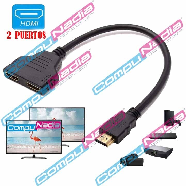CABLE  ADAPTADOR HDMI SPLITTER 2 PUERTOS 20 CENTIMETROS