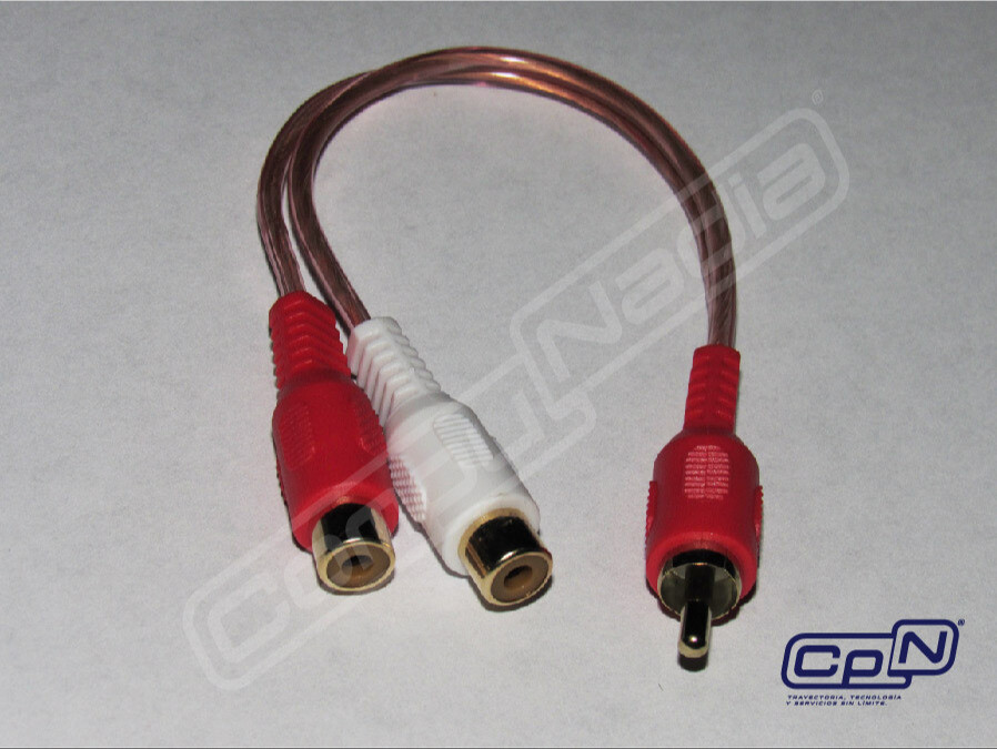 CABLE  ADAPTADOR 1 RCA PLUGS A  2 RCA JAKS
