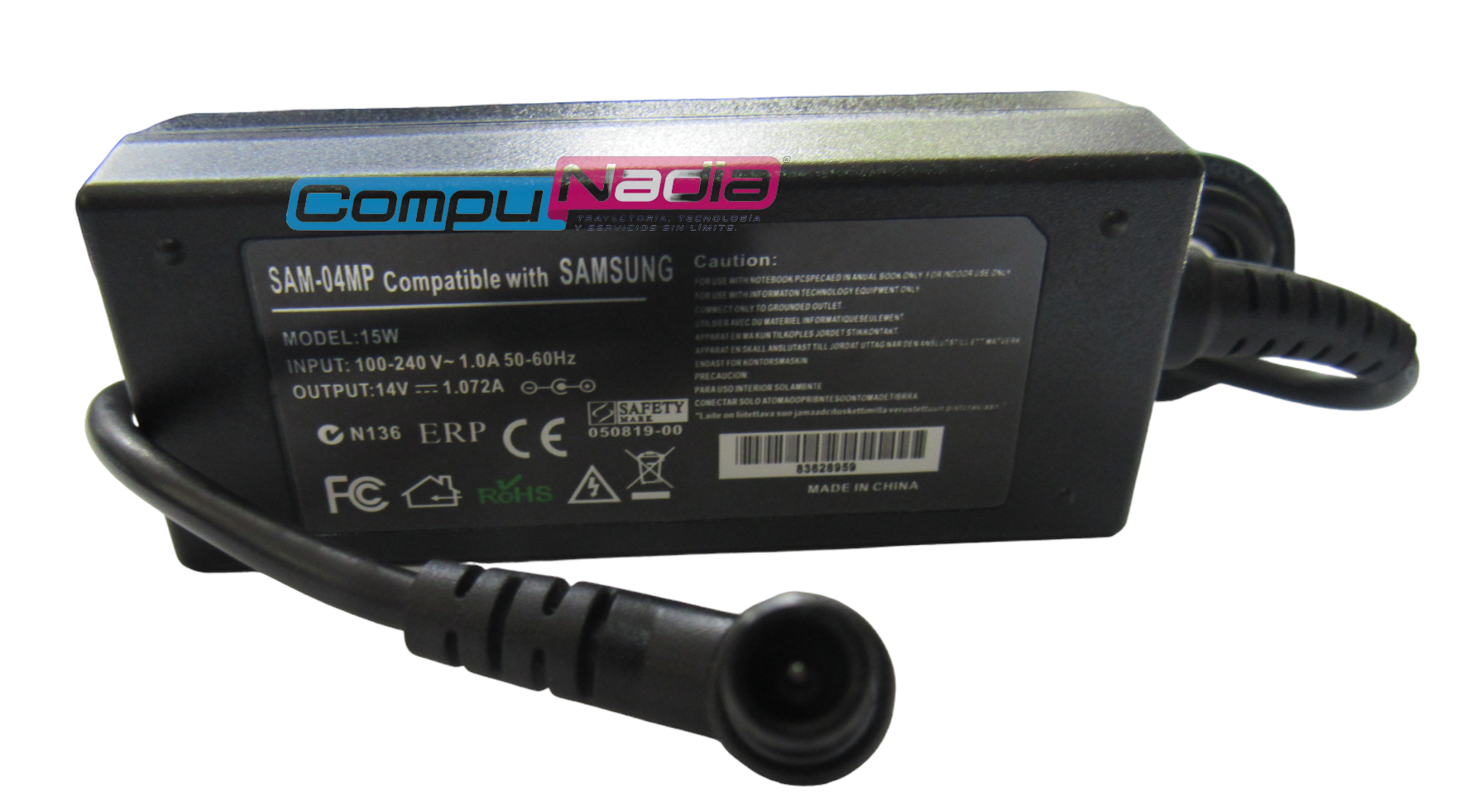 CARGADOR PARA PORTATIL SAMSUNG JALTECH SAM-04MP 14V 1.072A PREM