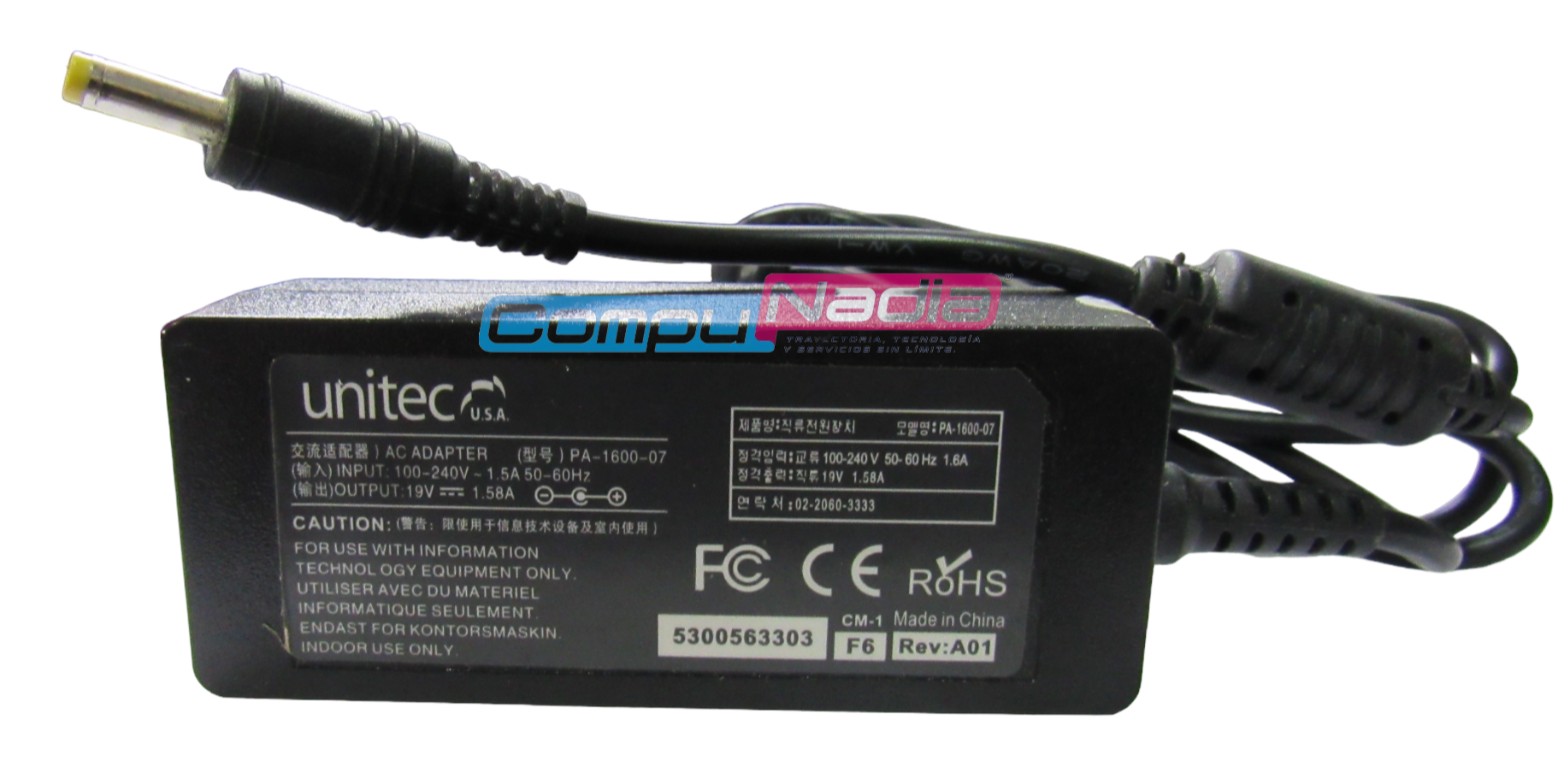 CARGADOR PARA PORTATIL HPMINI UNITEC 19V 1 58A