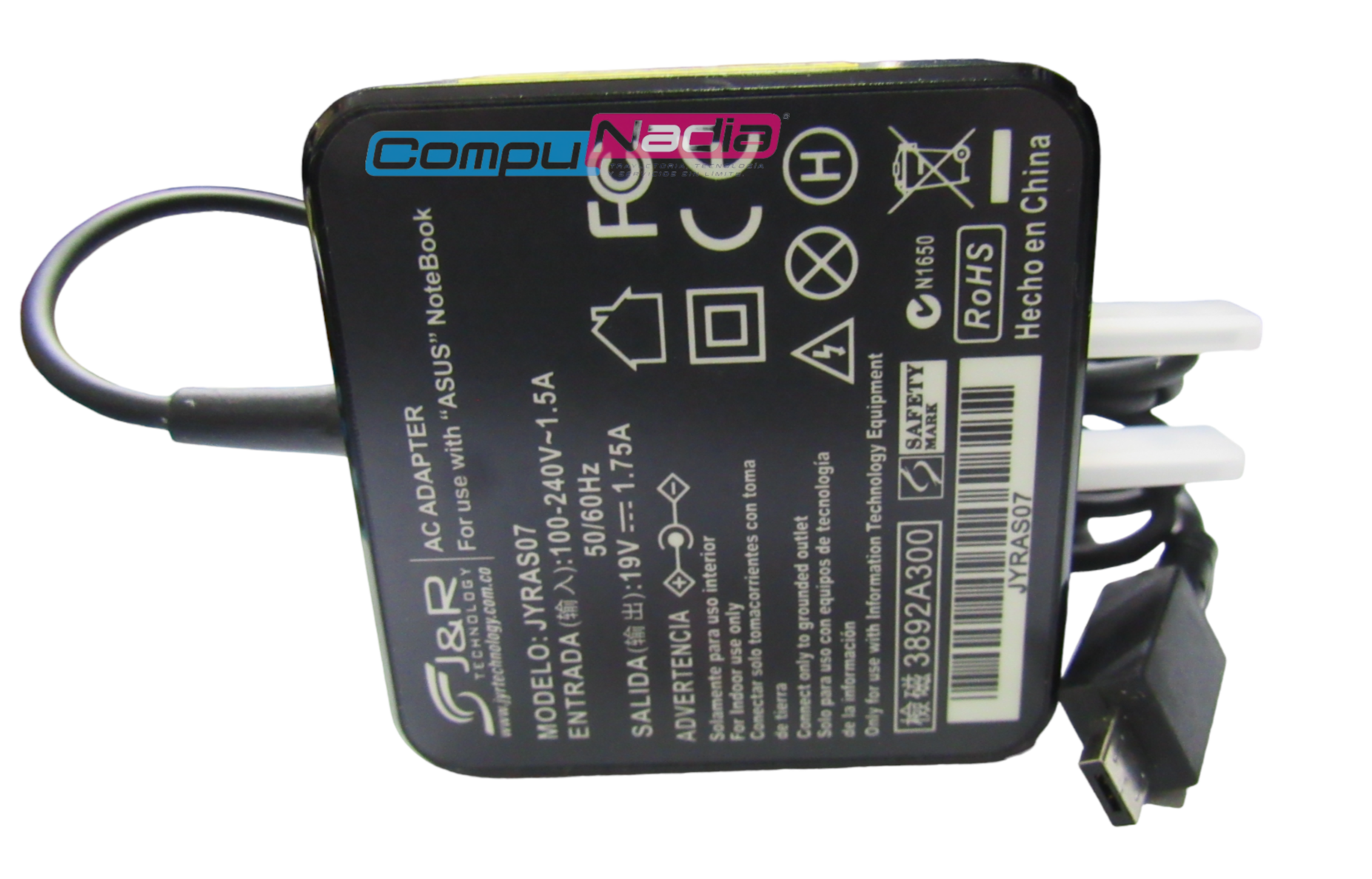 CARGADOR PARA PORTATIL ASUS 19V 1.75A JYRAS07