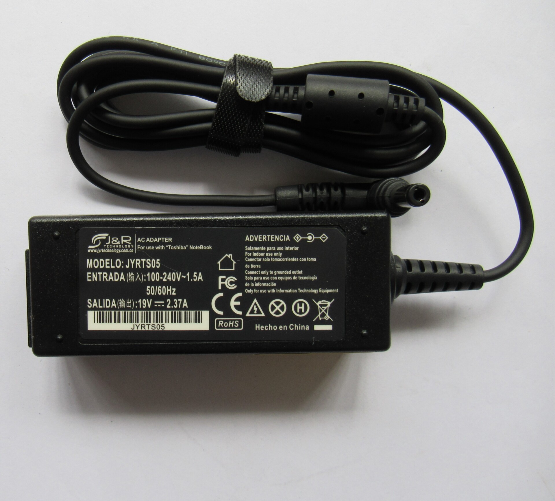 CARGADOR PARA PORTATIL AC 19V - 2.37A JYRTS05