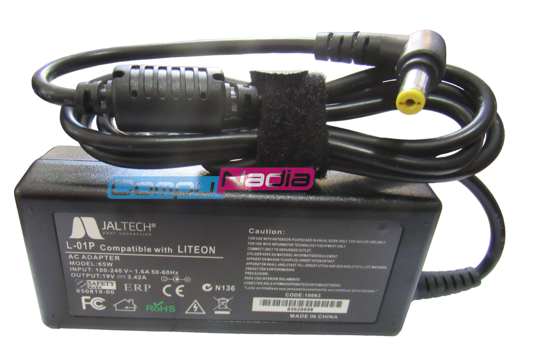 CARGADOR PARA PORTATIL JALTECH LEN-02P 19V 3.42A PREM
