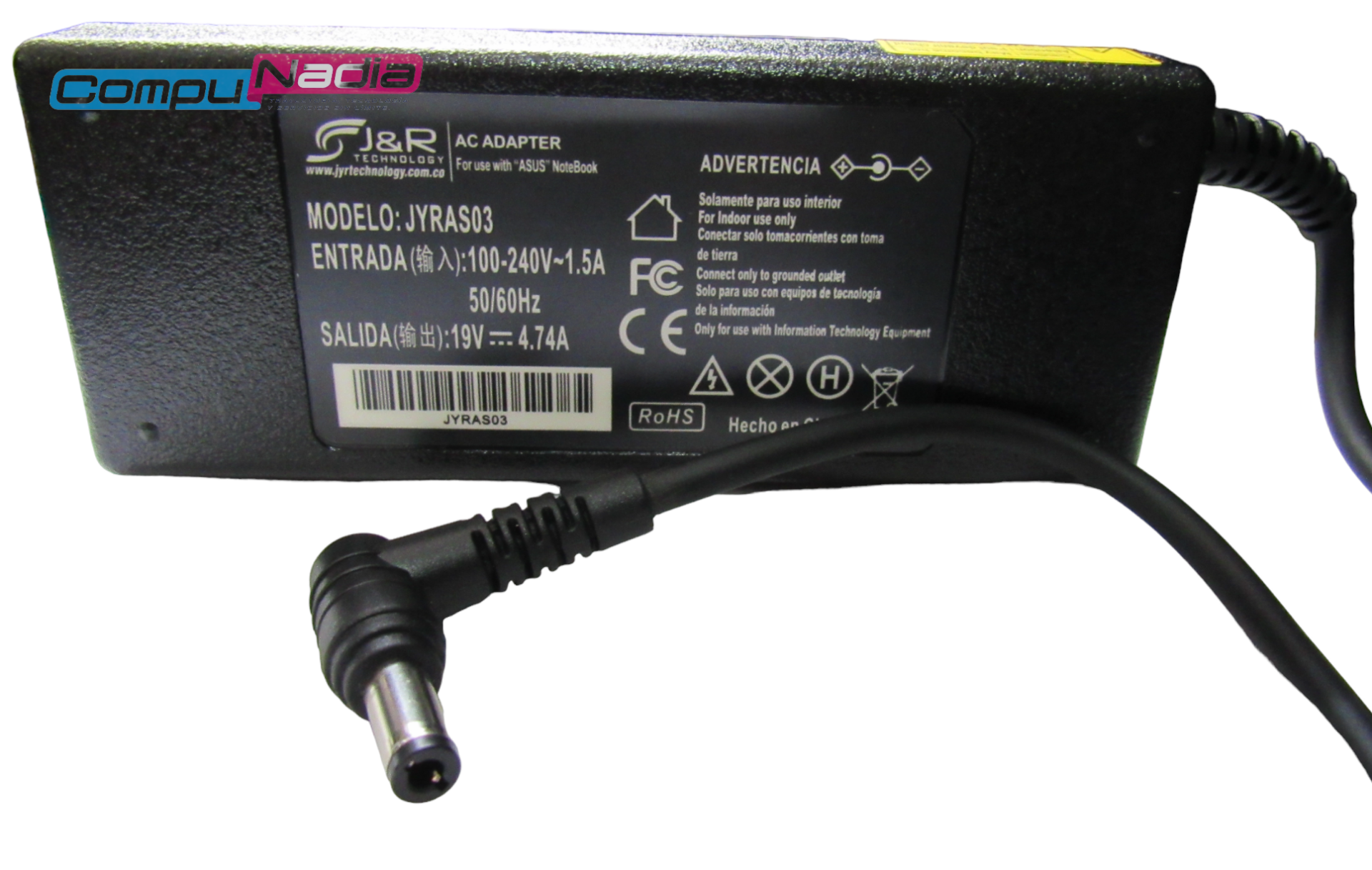 CARGADOR PARA PORTATIL ASUS 19V 4.74A JYRAS03