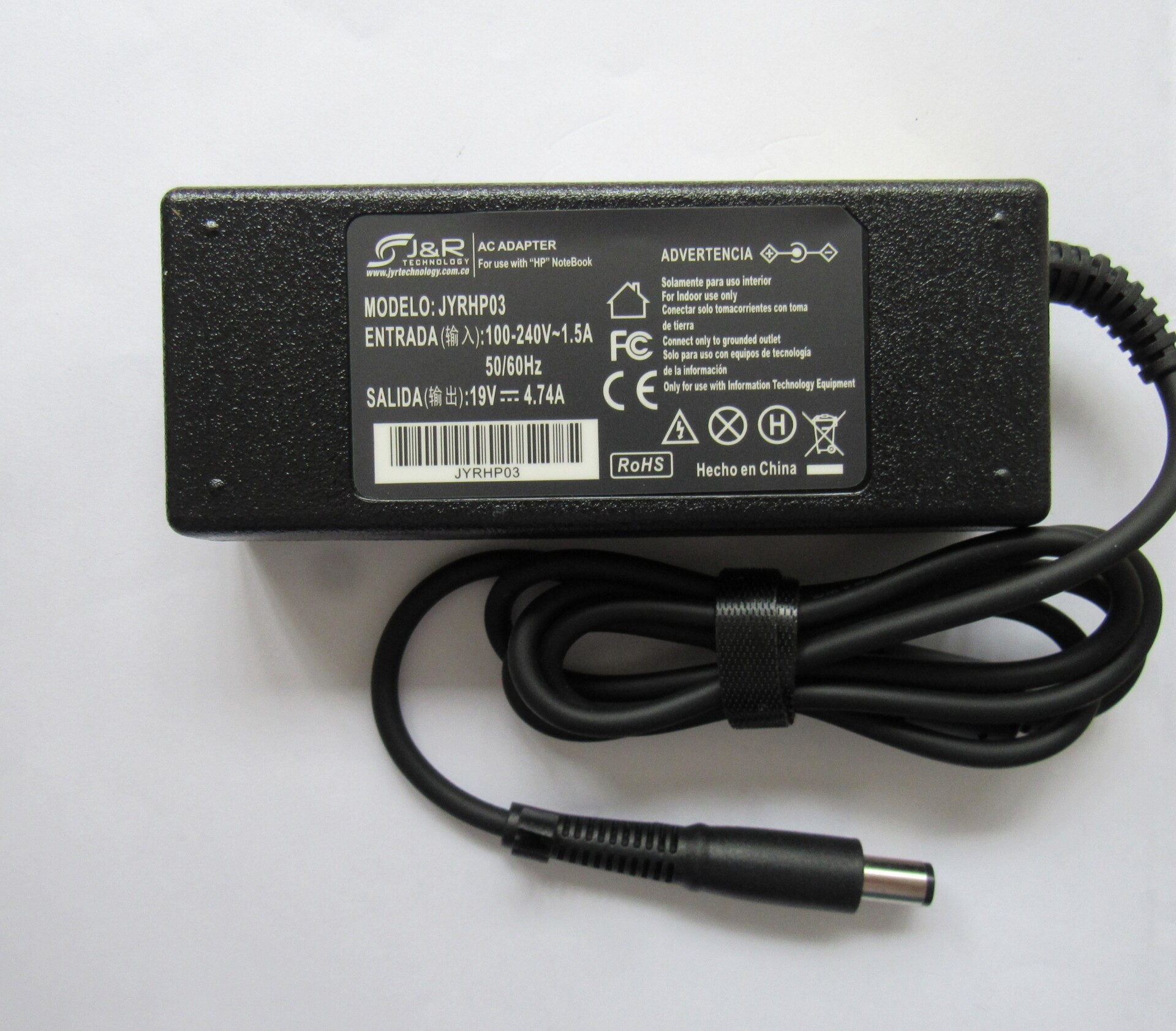 CARGADOR PARA PORTATIL HP 19V 4.74A JYR JYRHP03