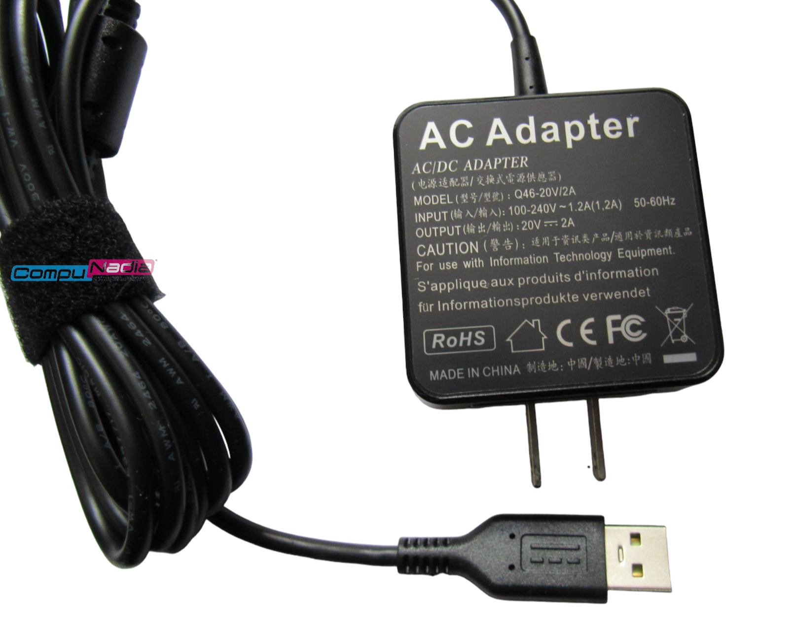 CARGADOR PARA PORTATIL LENOVO 20V 2A JYRLE11