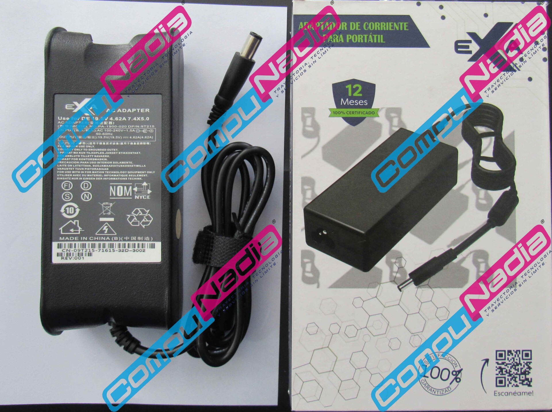 CARGADOR PORTATIL DELL 19.5V 4.62A EXA