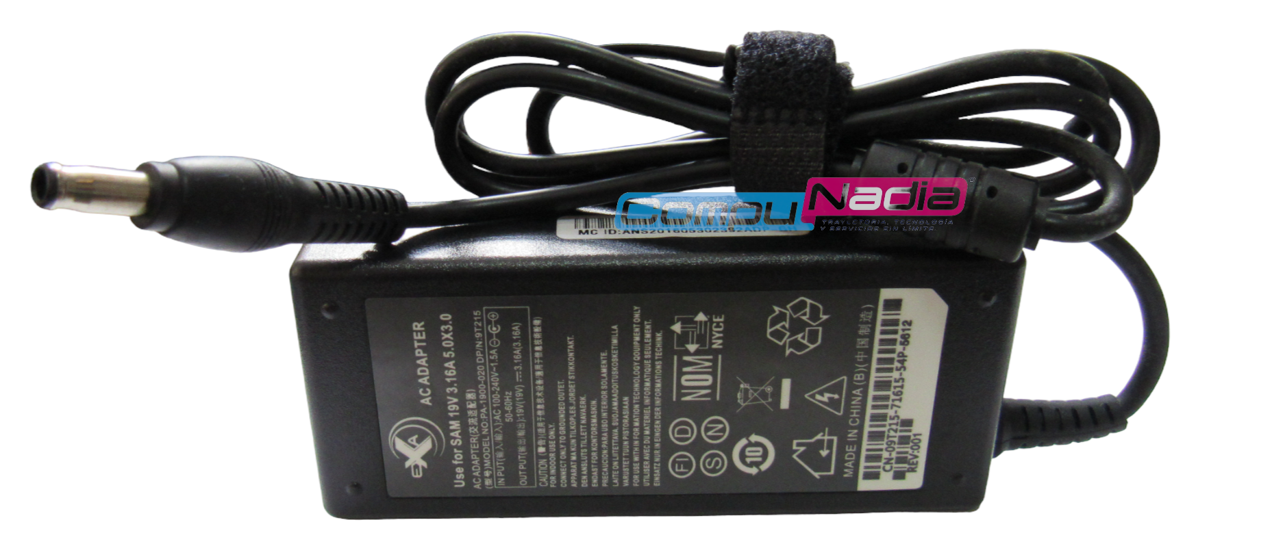 CARGADOR PARA PORTATIL SAMSUNG 19V 3.16A EXA