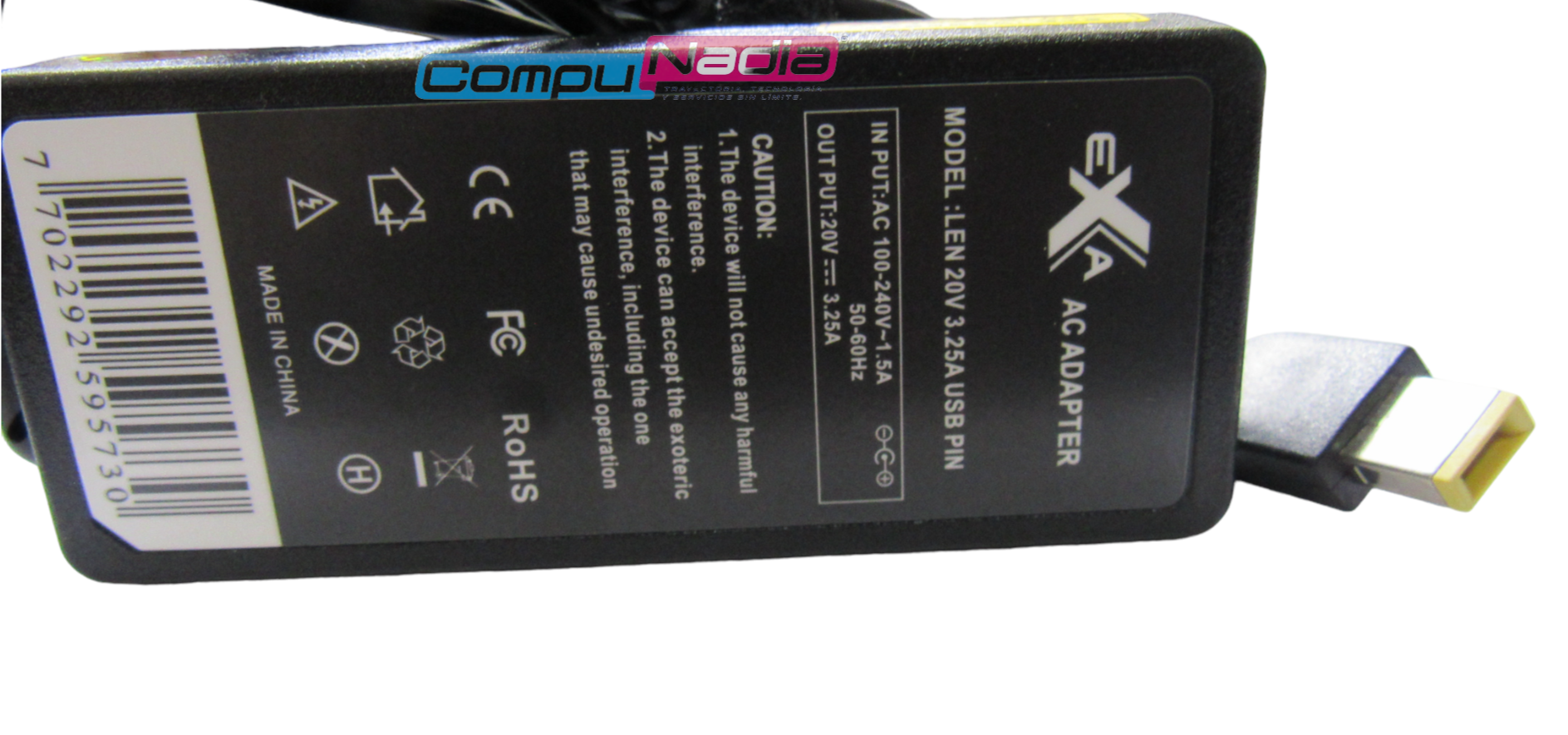 CARGADOR PARA PORTATIL  LENOVO 20V 3.25A UNITEC