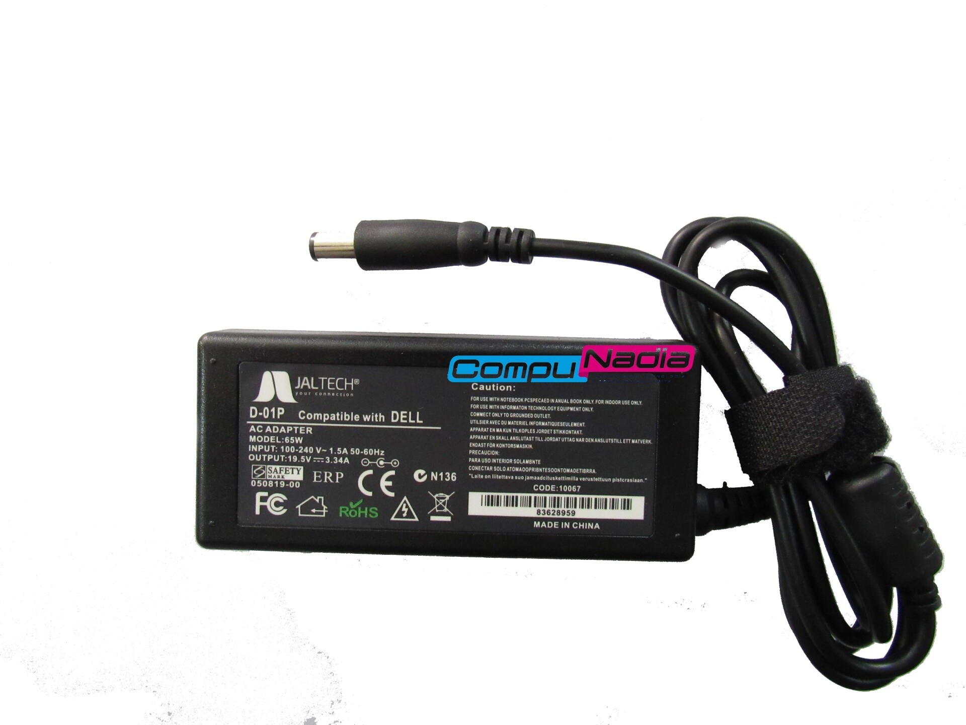 CARGADOR PARA PORTATIL DELL  19.5V 3.34A D-01P JALTECH PREMIUM