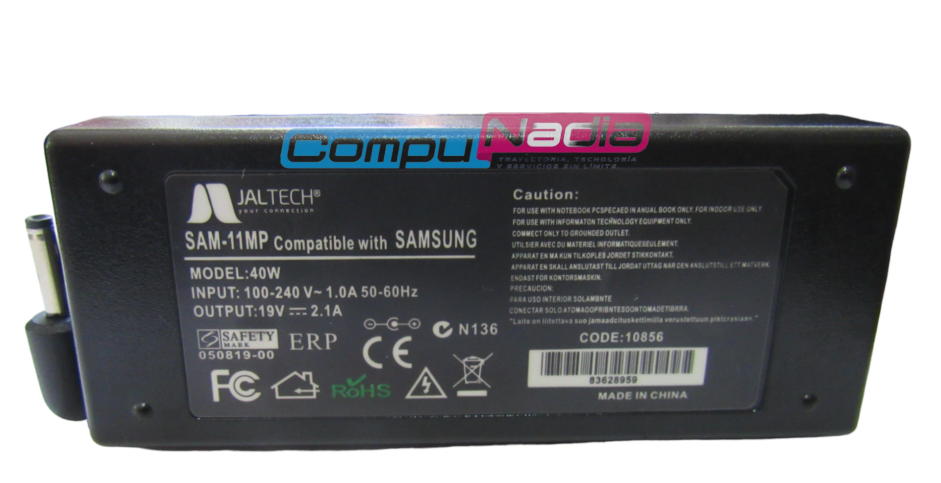 CARGADOR PARA PORTATIL SAMSUNG JALTECH SAM-11MP 19V 2.1A PREM