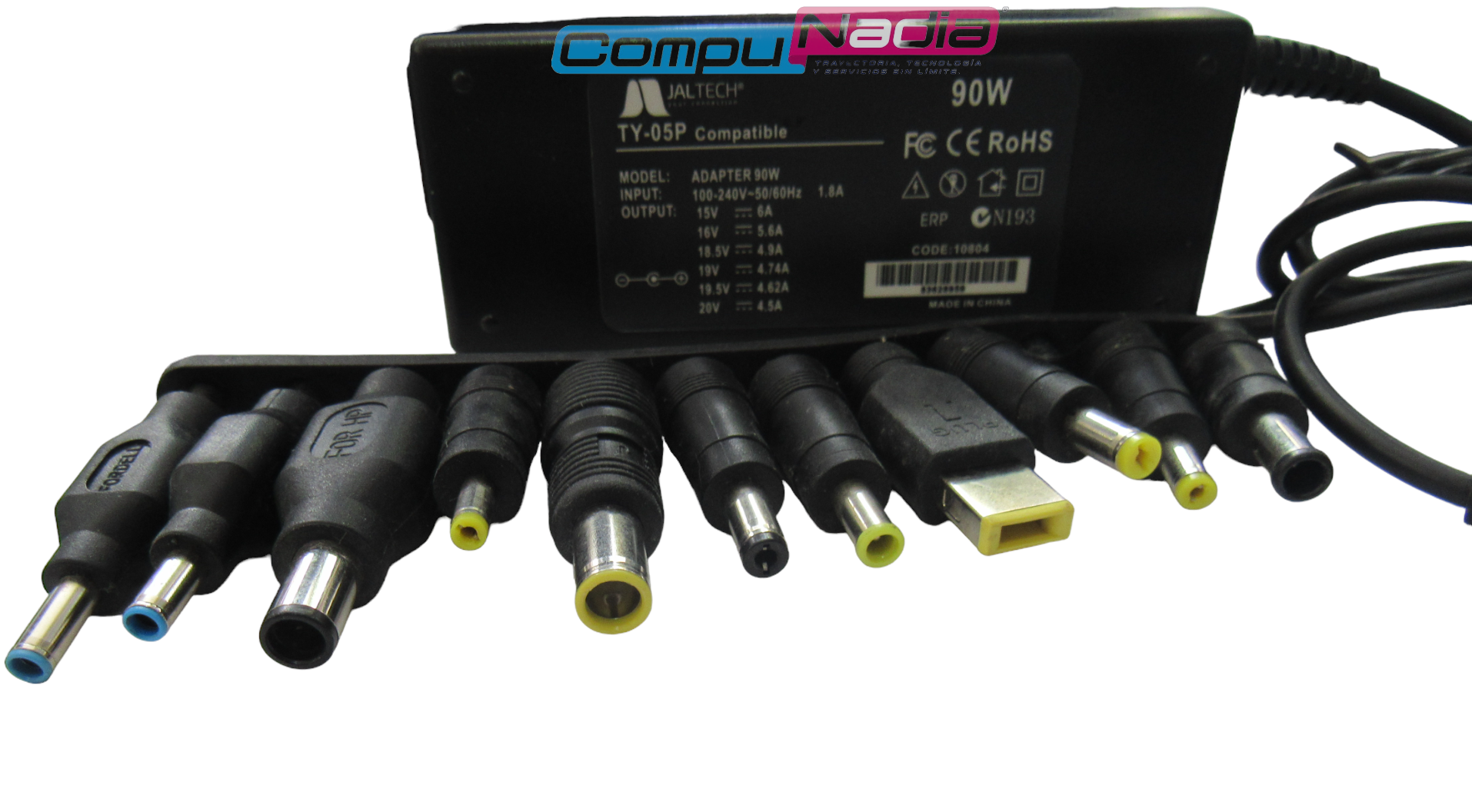 CARGADOR PARA PORTATIL UNIVERSAL 12 PUNTAS JALTECH TY-05P
