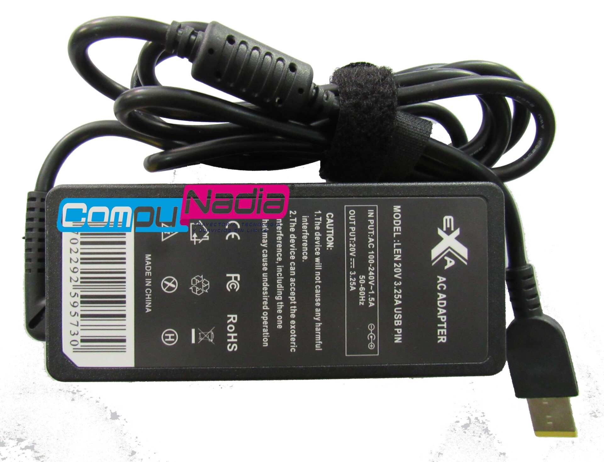 CARGADOR PARA PORTATIL  LENOVO 20V EXA LEN 3.25A