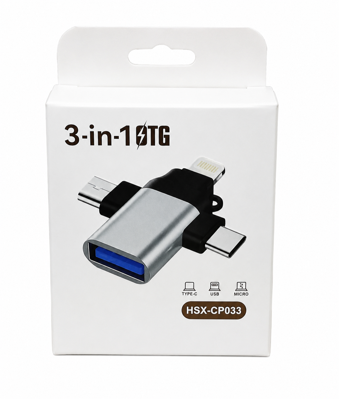 OTG 3 IN 1 HSX-CP033 PLATEADO