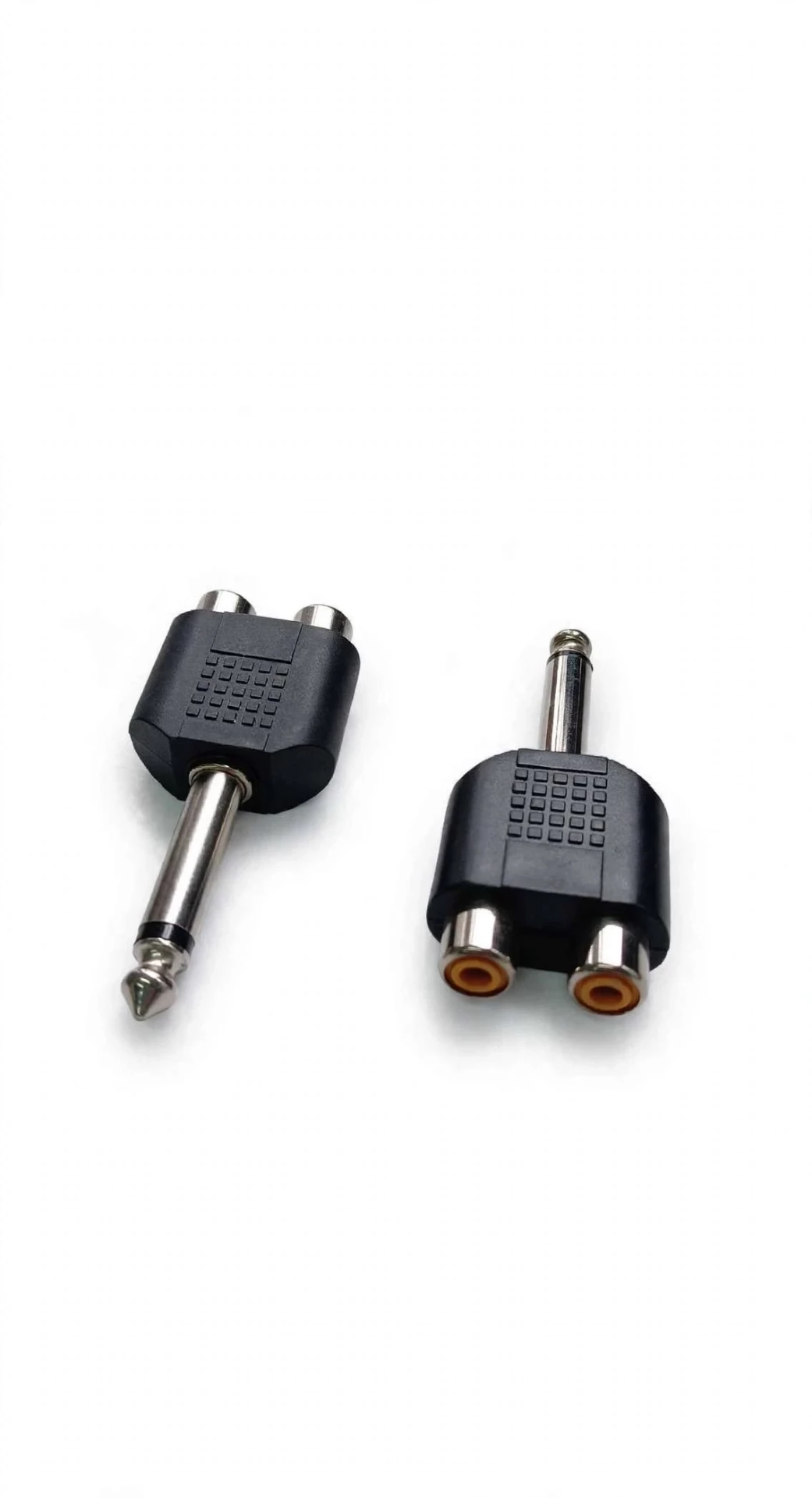 ADAPTADOR DE AUDIO TIPO Y PLUG 36.35mm MONO MACHO A DOBLE RCA HEMBRA