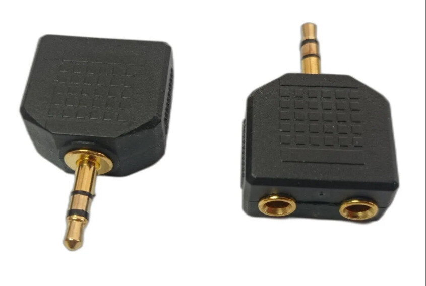 DIVISOR DE AUDIO ESTEREO A 2 JACKS 3.5 A UN PLUG 3.5