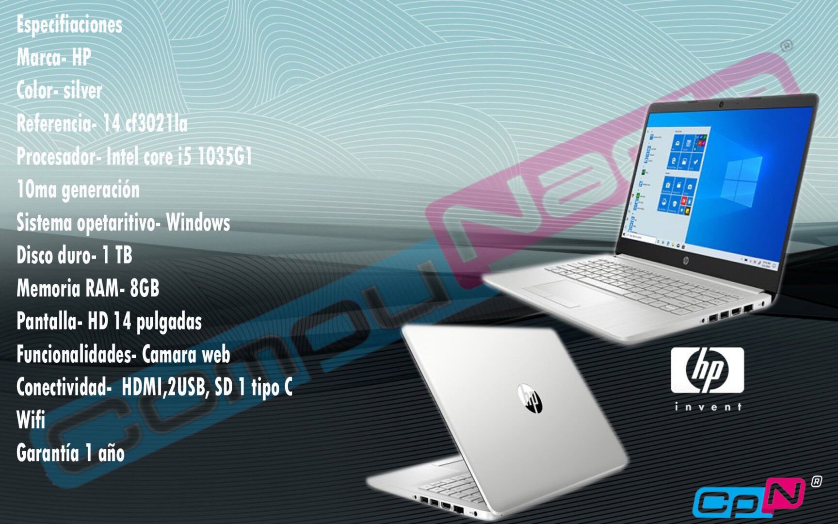 Portatil corei5 10th 1 Tera DD, Ram 8 gigas