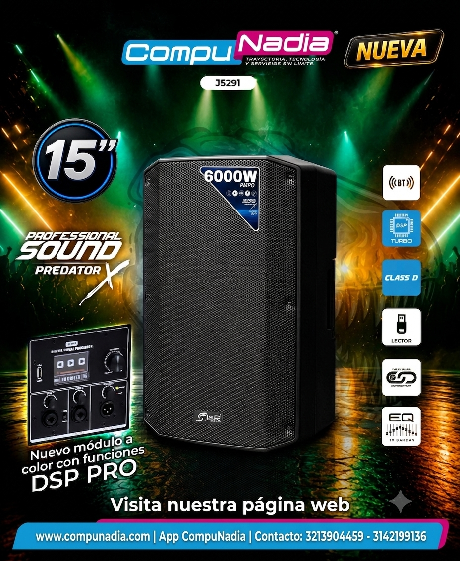 CABINA J5291  15¨JYR 6000 W PMPO