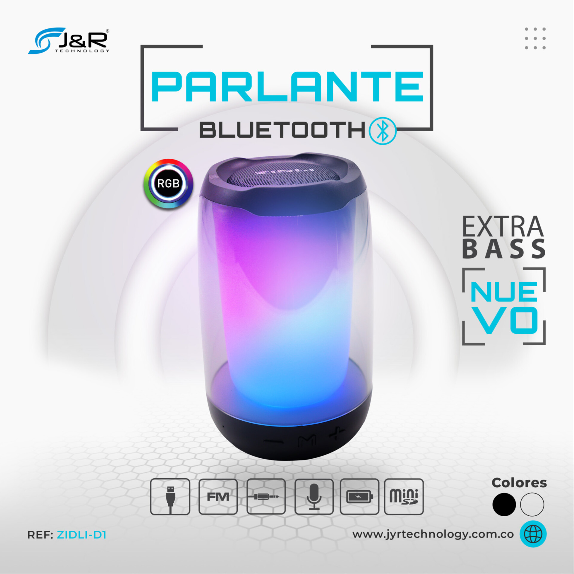 PARLANTE BLUETOOTH ZIDLI D1