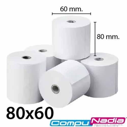 ROLLO DE PAPEL TÉRMICO PARA IMPRESORA 80MMX60 MTS PAQUETE